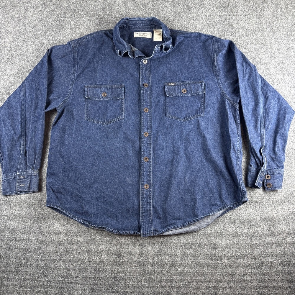 Levi Strauss Signature Pro Grade Workwear Denim Button Up Shirt 100% Cotton XL